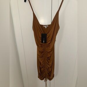 Fashionnova Brown Backless Dress